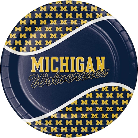 9 University Of Michigan Paper Plates PK96, 96PK